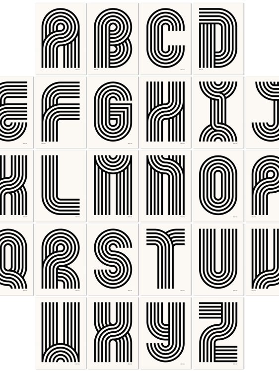 Typography alphabet print.
